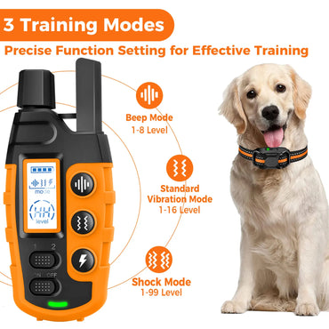 Electric Dog Training Collar Remote Control Waterproof Pet BehaviorFor 5-120lbs Puppy With Shock Vibration 3300Ft