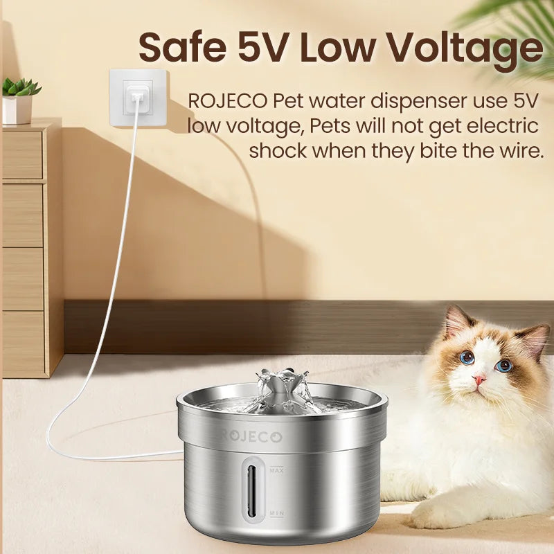 Steel Pet Drinking Fountain Automatic 2L