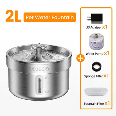 Steel Pet Drinking Fountain Automatic 2L