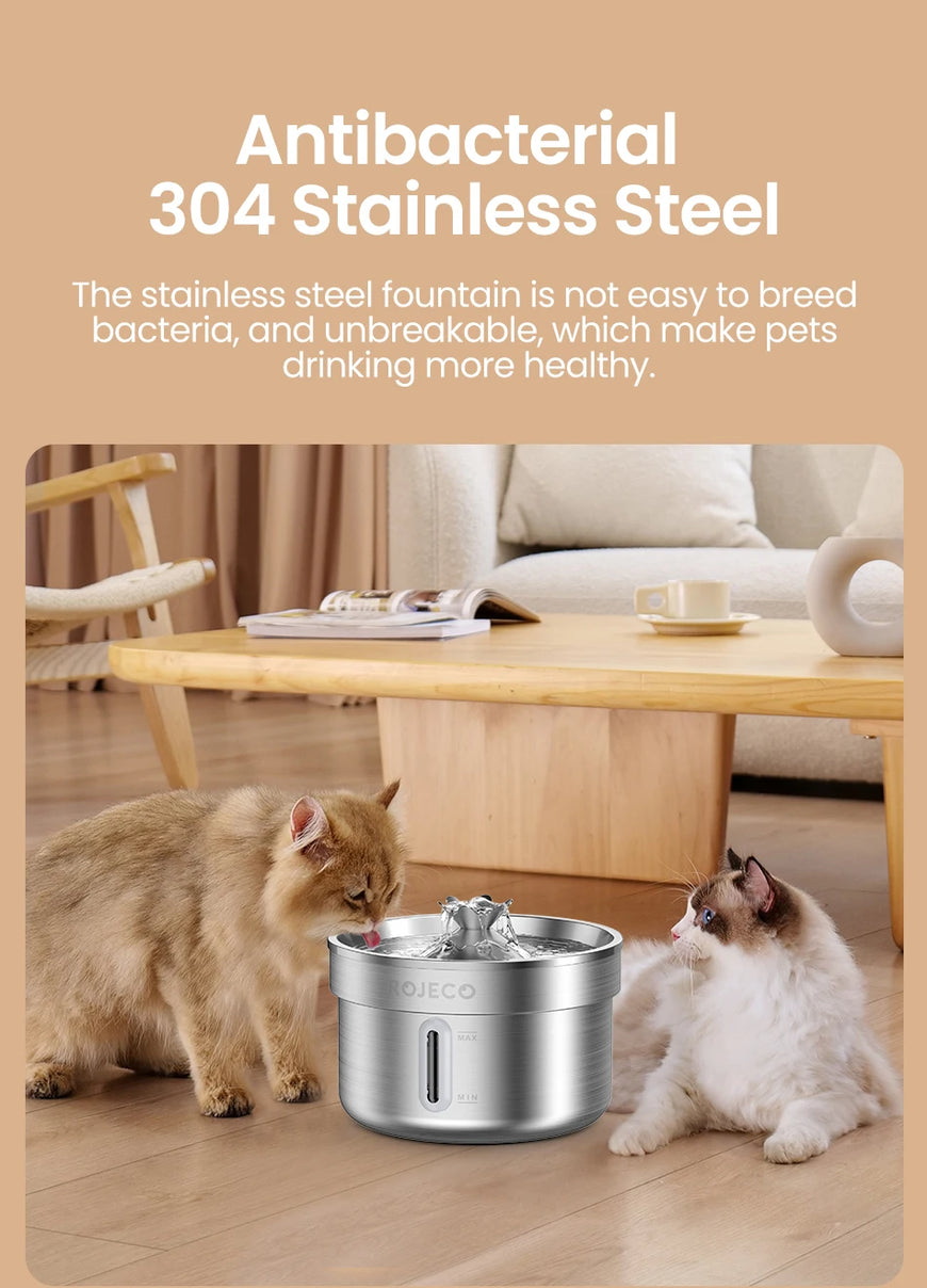 Steel Pet Drinking Fountain Automatic 2L